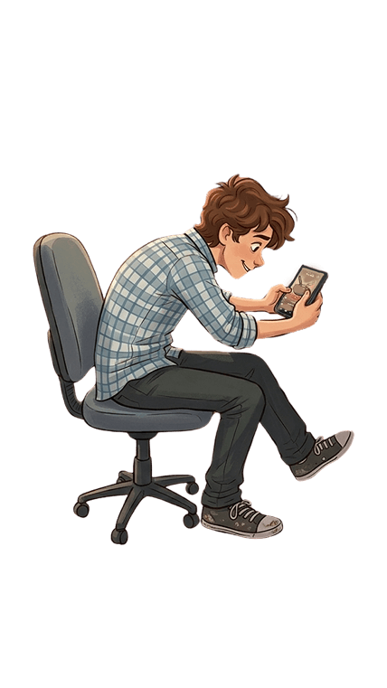 person slouching on chair